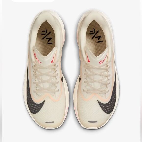 Nike Women’s Zoom Fly 6 Road Racing Shoes Sz 7.5 Pale Ivory Crimson Carbon Plate - Picture 7 of 7